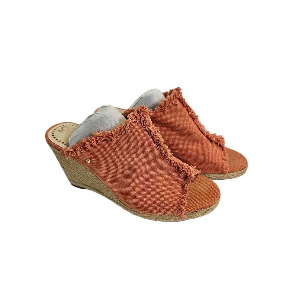 Circus coral canvas wedge sandals.  Size 9.5.